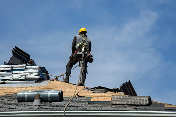 Professional Gutter Installation technician working in Murdock, MN